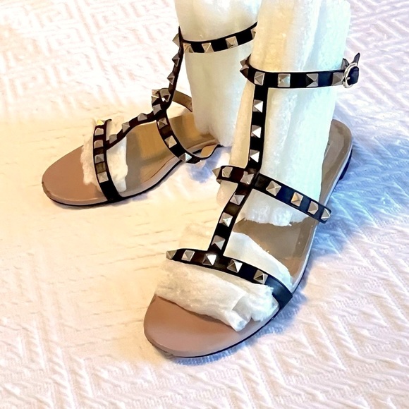 Valentino Leather rockstud Gladiator single ankle strap sandals - Picture 6 of 10